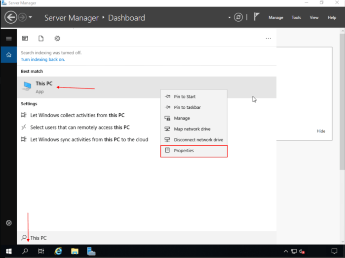 Screenshot: The System Properties window opens. Click Change .