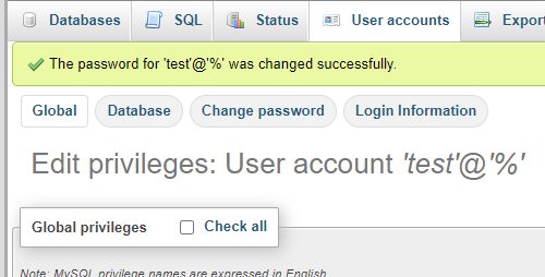 Password changed