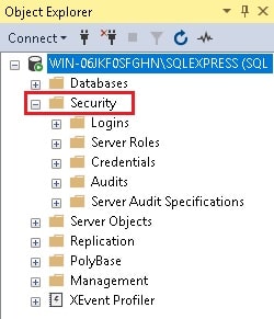 Screenshot: Open the Logins folder.