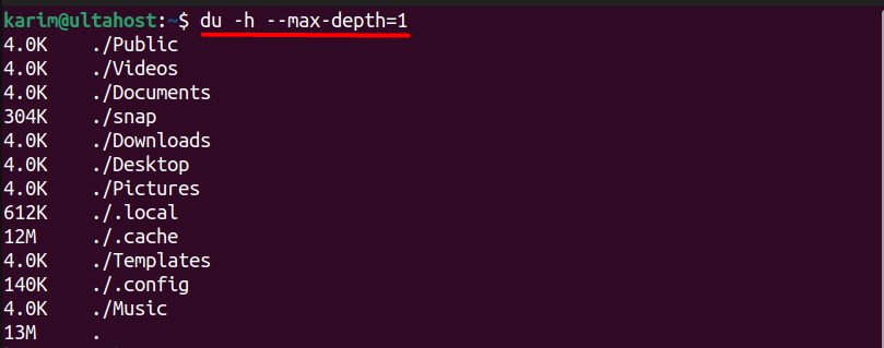 du with max-depth
