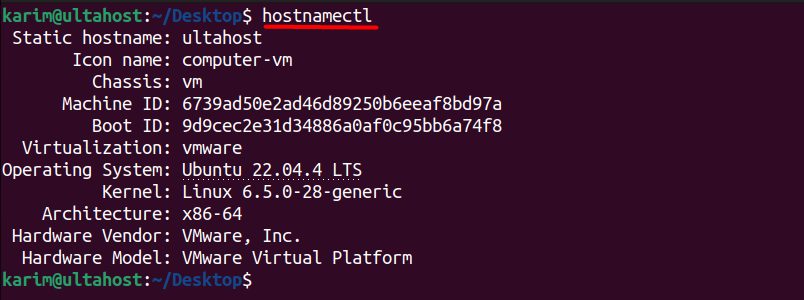 Output of hostnamectl