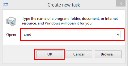 Screenshot: Click Start , type cmd , right-click Command Prompt , and choose Run as administrator .