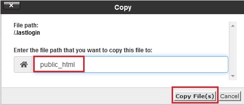 Screenshot: Check the new folder to make sure the file arrived.