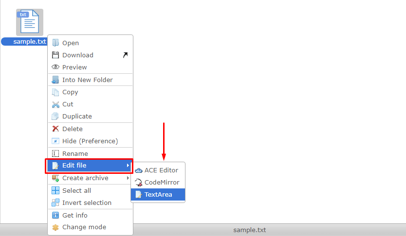 Screenshot: Use New File to create and Edit to change.