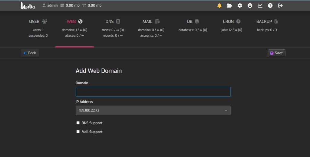 Entering the subdomain
