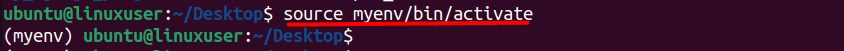 The virtual environment is active