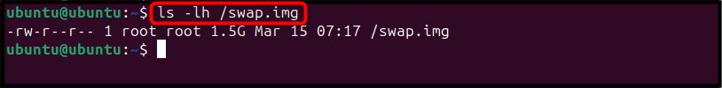 The swap file in the file list