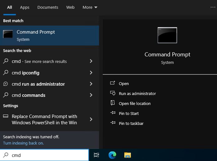 Opening Command Prompt
