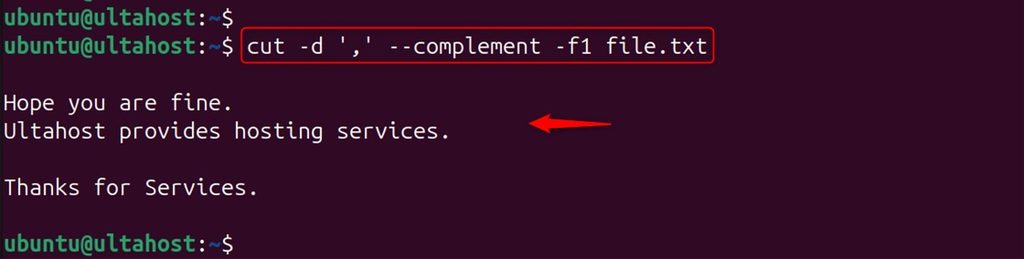 The complement option