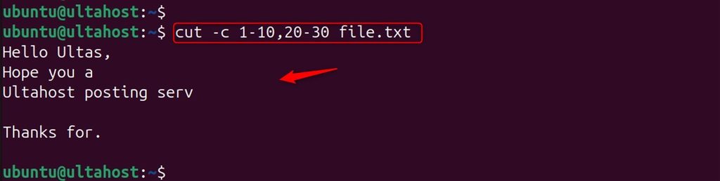 Extracting several ranges