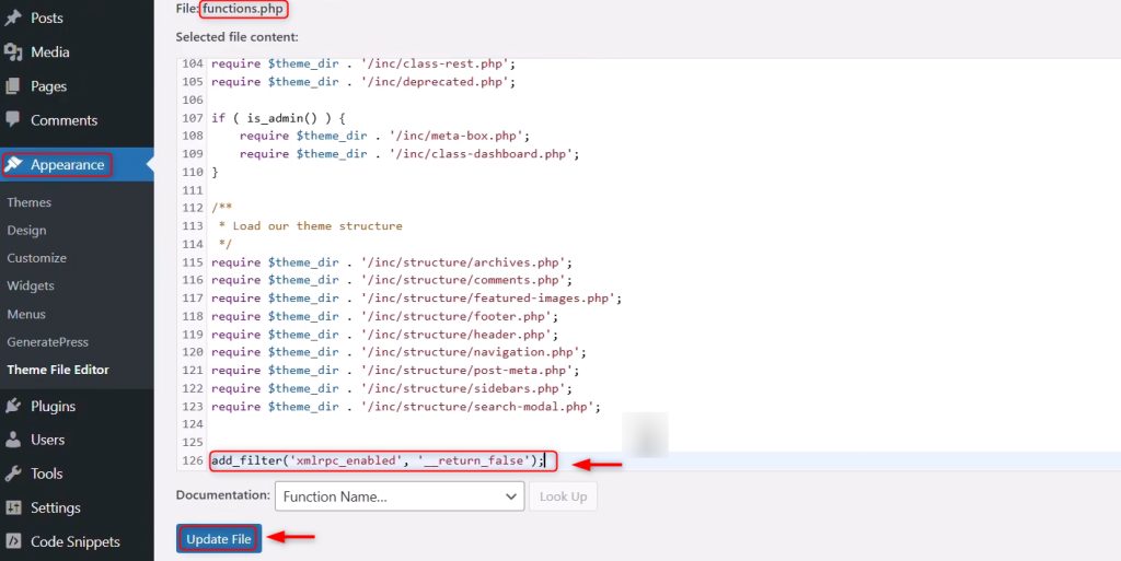 Editing functions.php
