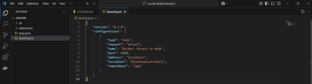 The launch.json file