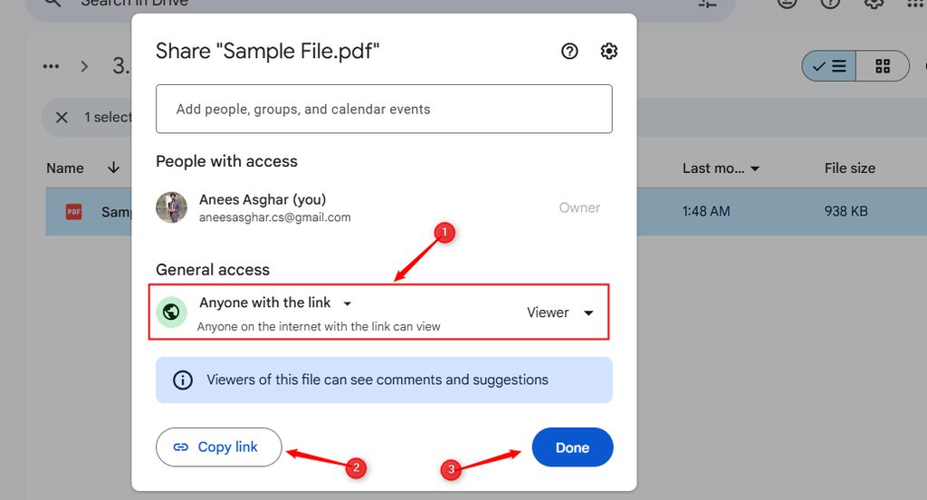Setting link access