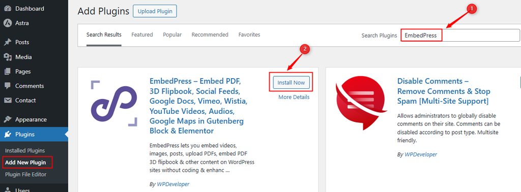 Installing EmbedPress