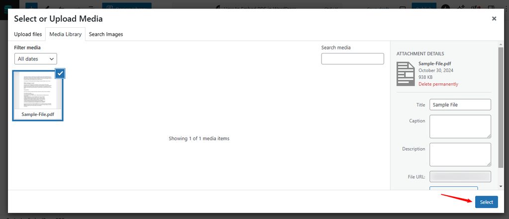 Selecting the PDF