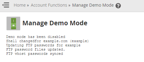 Screenshot: Click Disable Demo Mode .