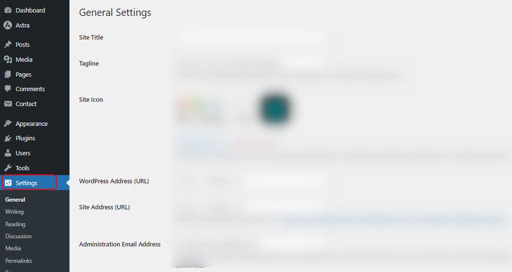 The Discussion settings