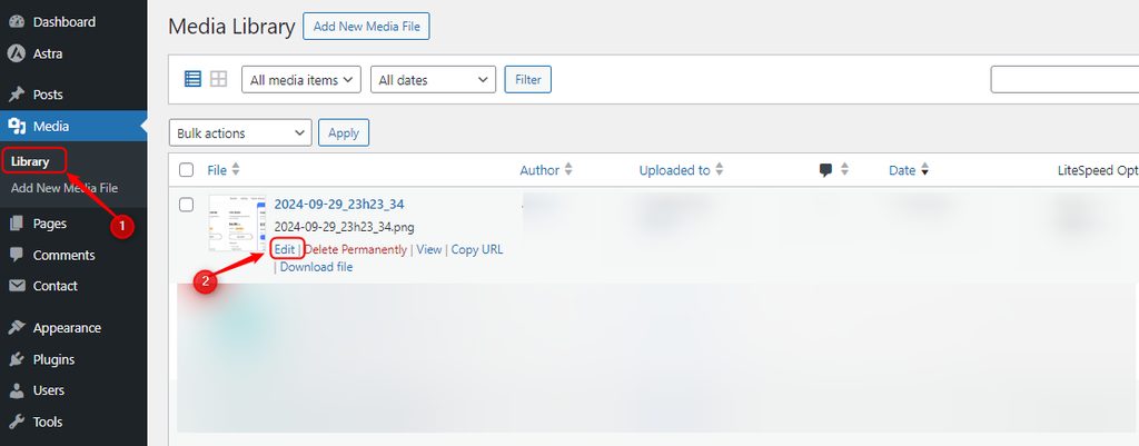 Opening a media item