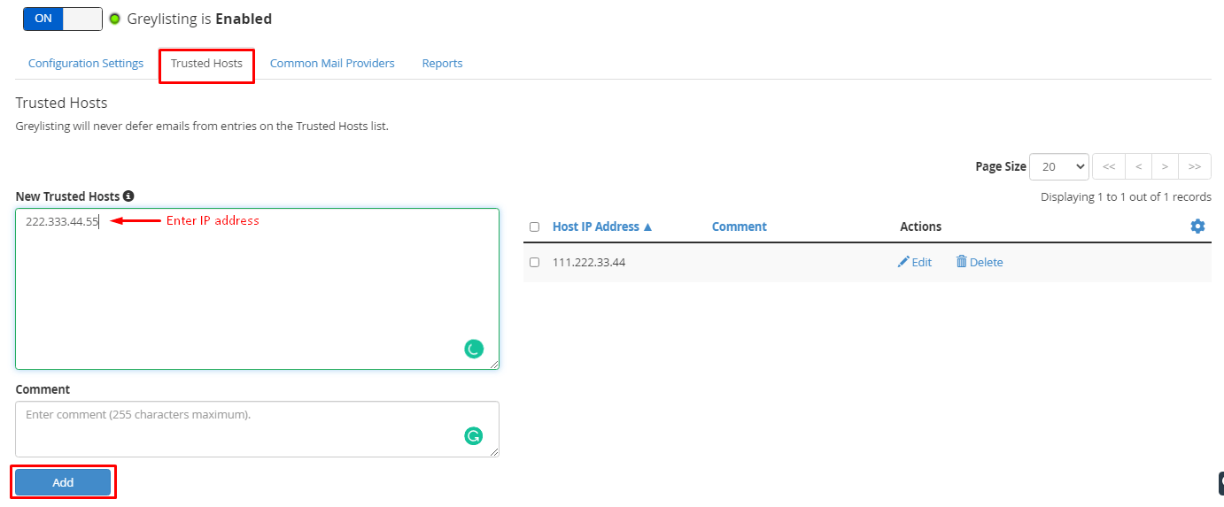 Screenshot: If an important message must arrive at once, add the sender to the trusted list. Look for