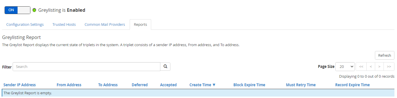 Screenshot: Enable it from Greylisting in the Email section of WHM.