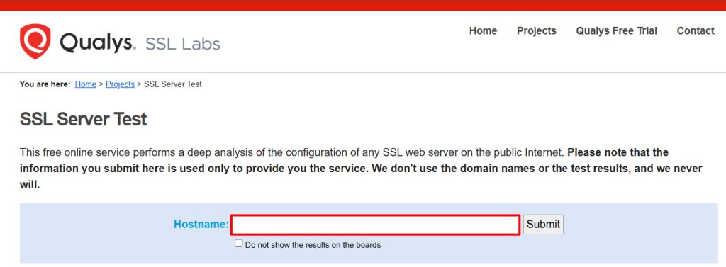 An online SSL checker