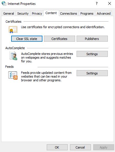 Clear SSL state