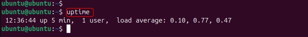 Output of uptime