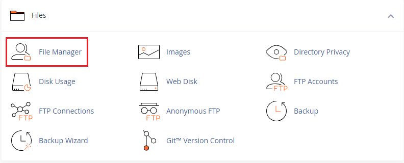 File Manager in cPanel