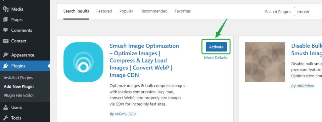 Activating the plugin