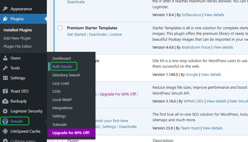 Using Smush to compress images