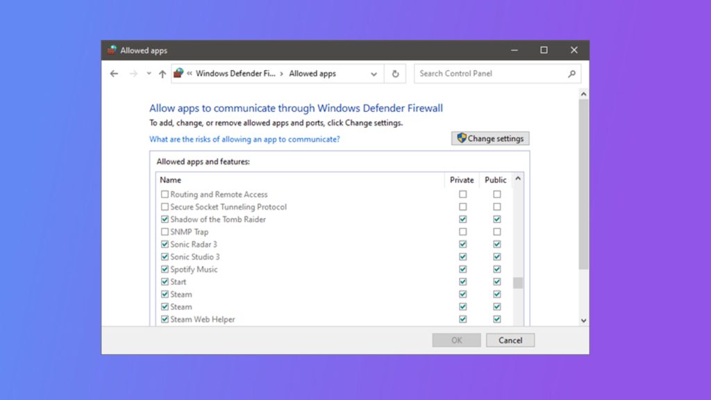 Allowing Remote Desktop in the firewall
