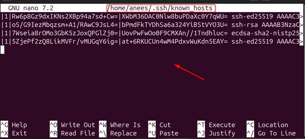 Editing the known_hosts file