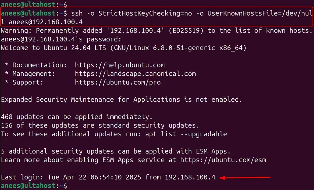 Connecting without host key checking