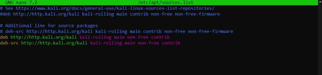 The sources list file