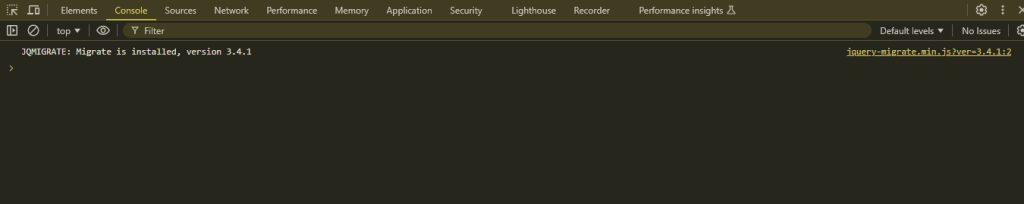 A JavaScript error in the console