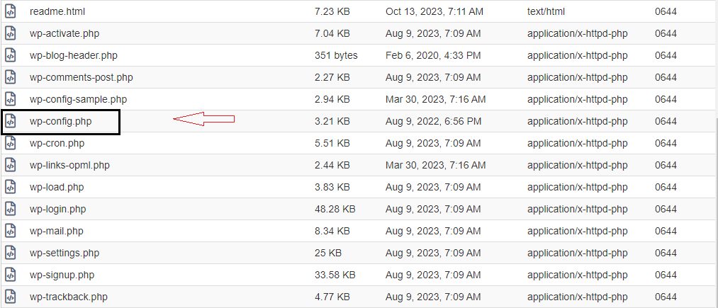 The wp-config.php file