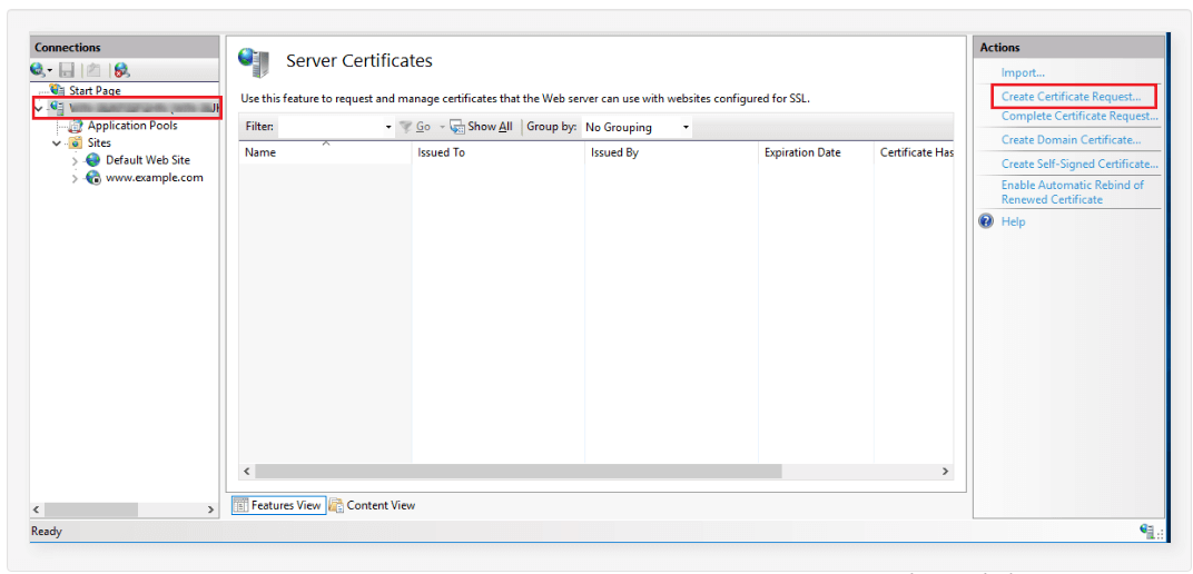 Screenshot: Under Certificate Signing Requests (CSR) , click Generate, view, or delete SSL certificate