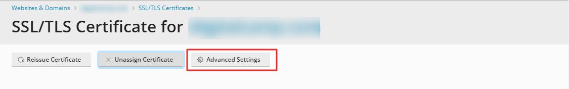 Screenshot: Click Add SSL/TLS Certificate .