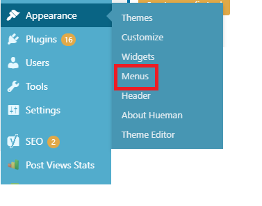 Screenshot: Go to Appearance and then Widgets .
