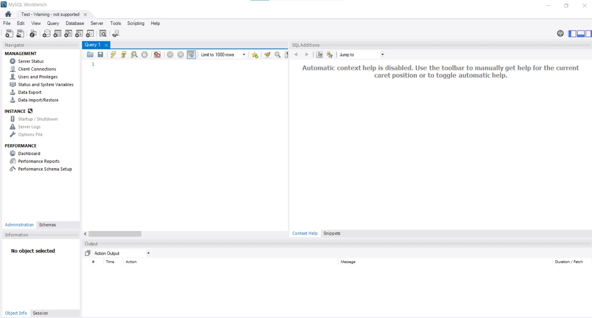 Screenshot: Double-click the connection to open it.