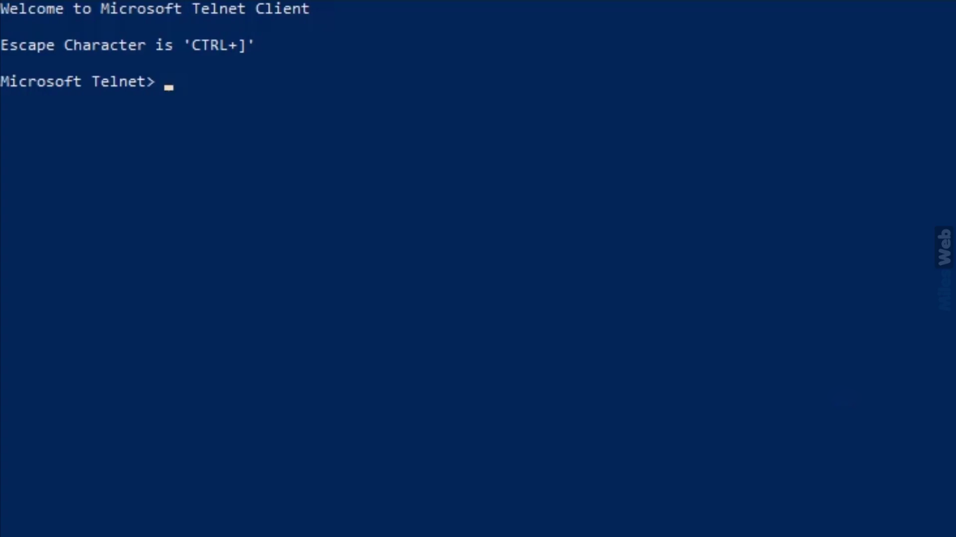 Screenshot: Telnet is built into Windows 10 but turned off.