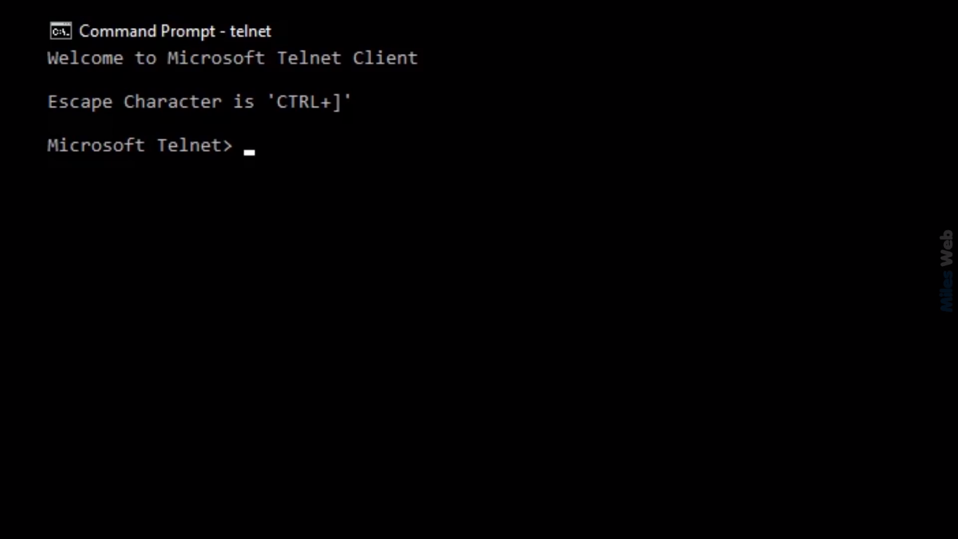 Screenshot: Do not use Telnet for passwords.