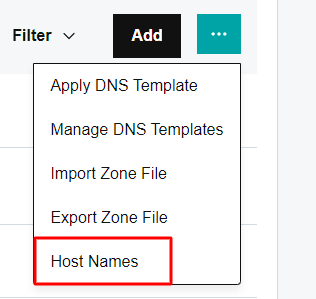 Screenshot: In the domain settings, open Nameservers .