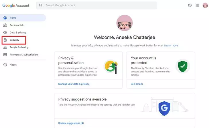 Security tab