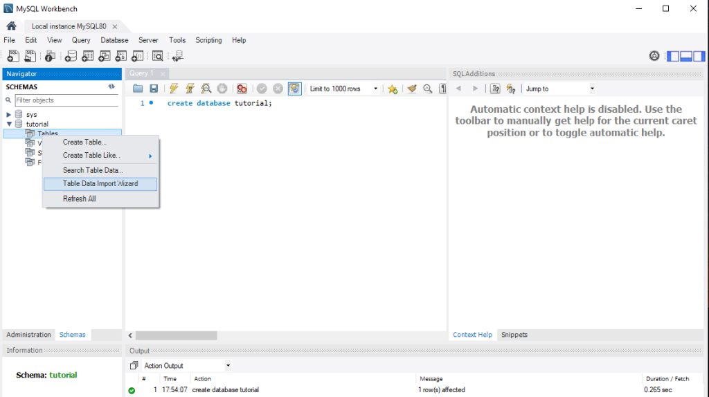 The Table Data Import Wizard