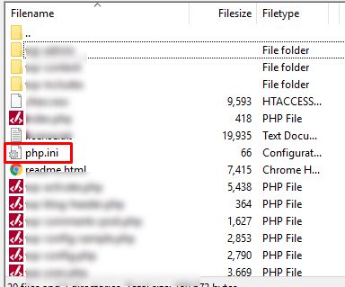 Screenshot: Create or edit a file named php.ini .