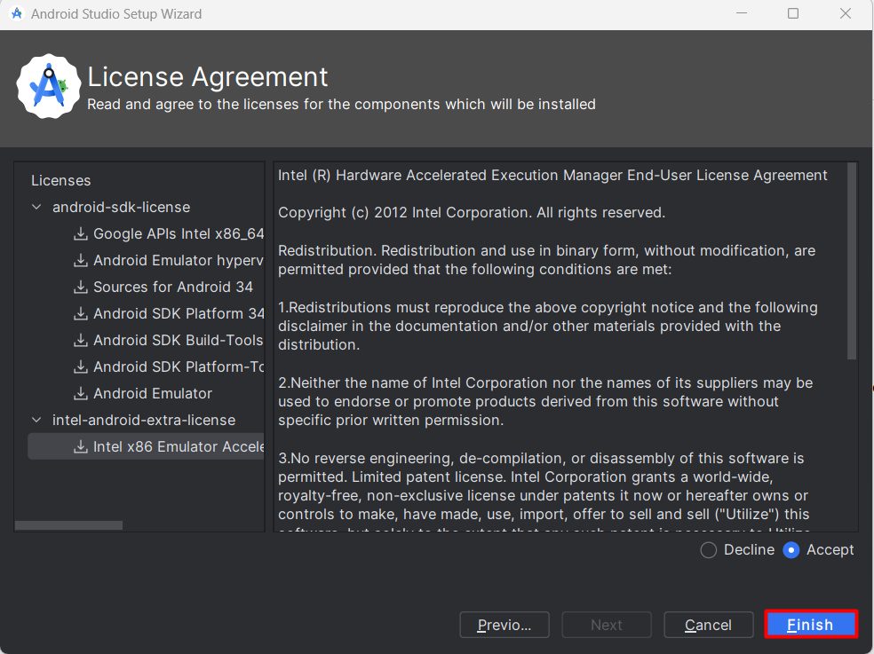 Accepting the license agreement