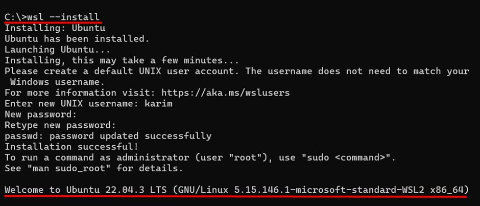 Installing WSL