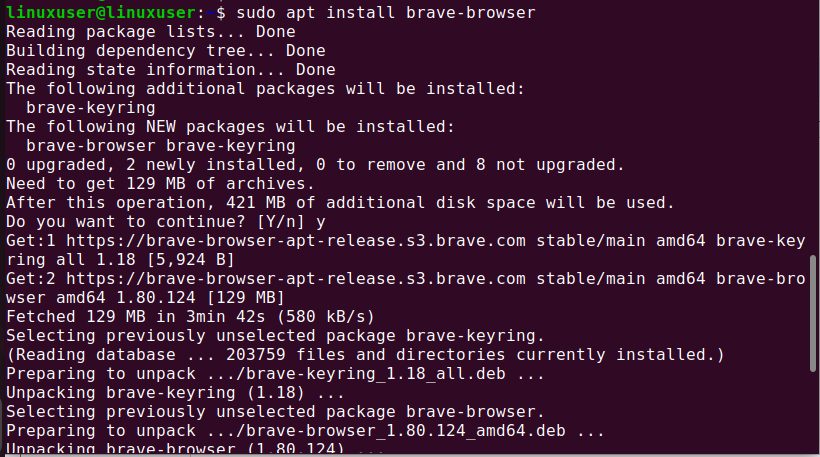 Installing Brave
