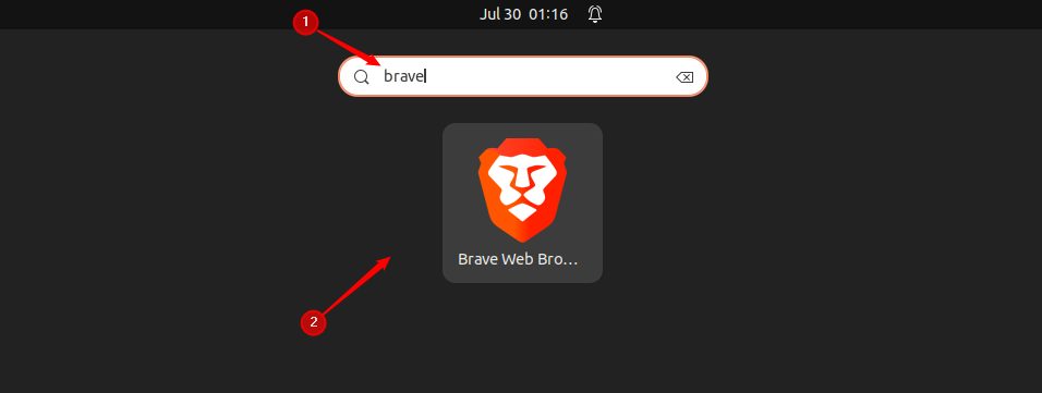 Brave in the applications menu